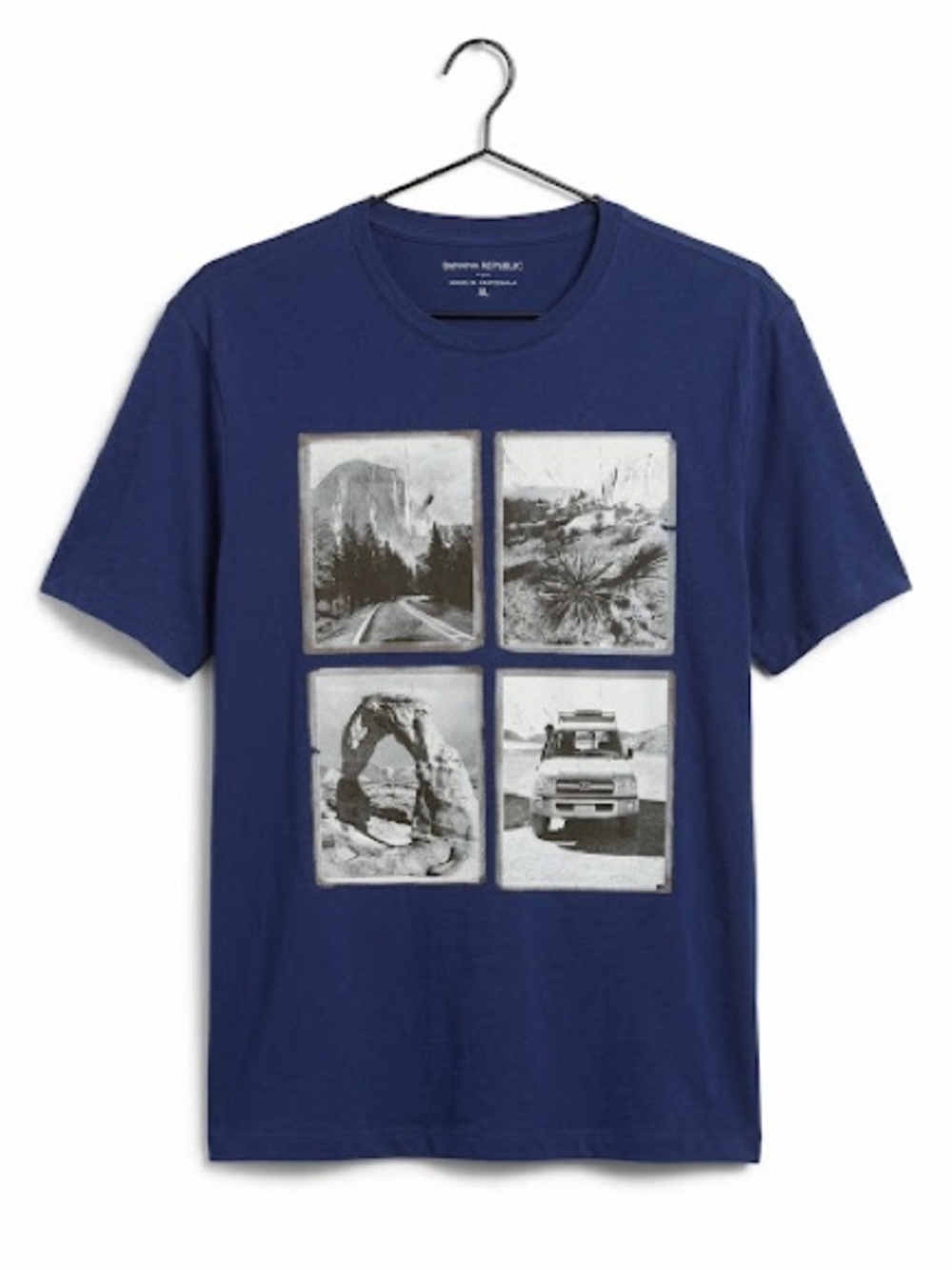 Banana Republic Men's Navy Graphic Crew Neck T‑Shirt Size XL